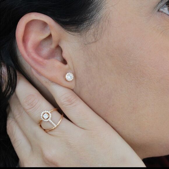 ZIRCONIA VERSATILE RING + ROSE GOLD PLATED size 7 & 8 - Picture 3 of 12